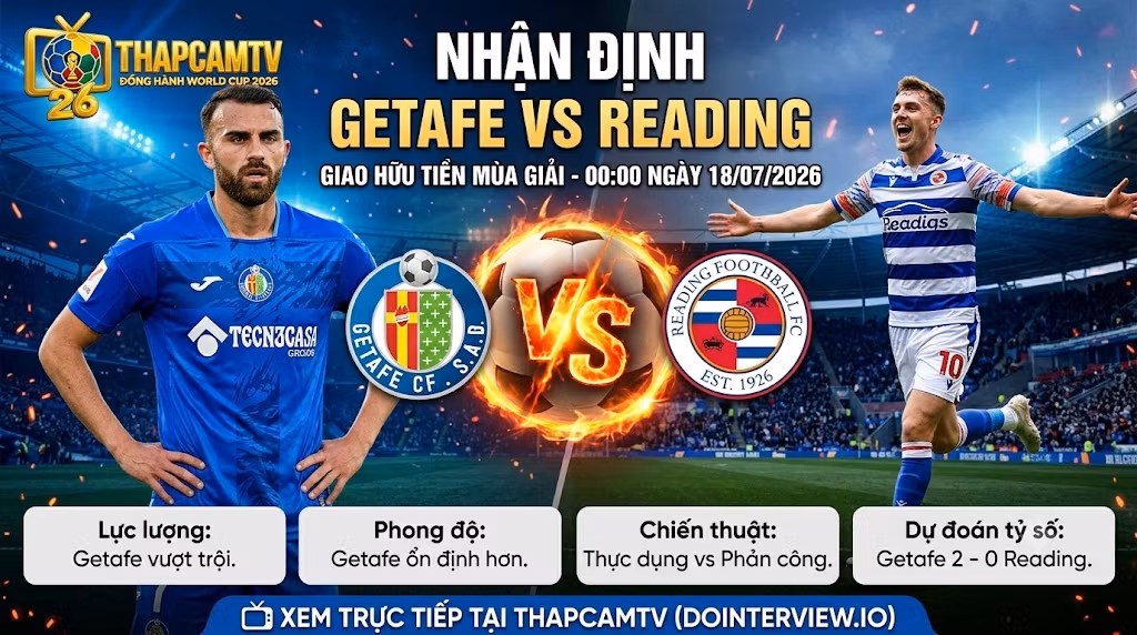 Nhận Định Getafe vs Reading (00:00, 18/07/2026): Bài Test Thể Lực Của Khối Bê Tông La Liga
